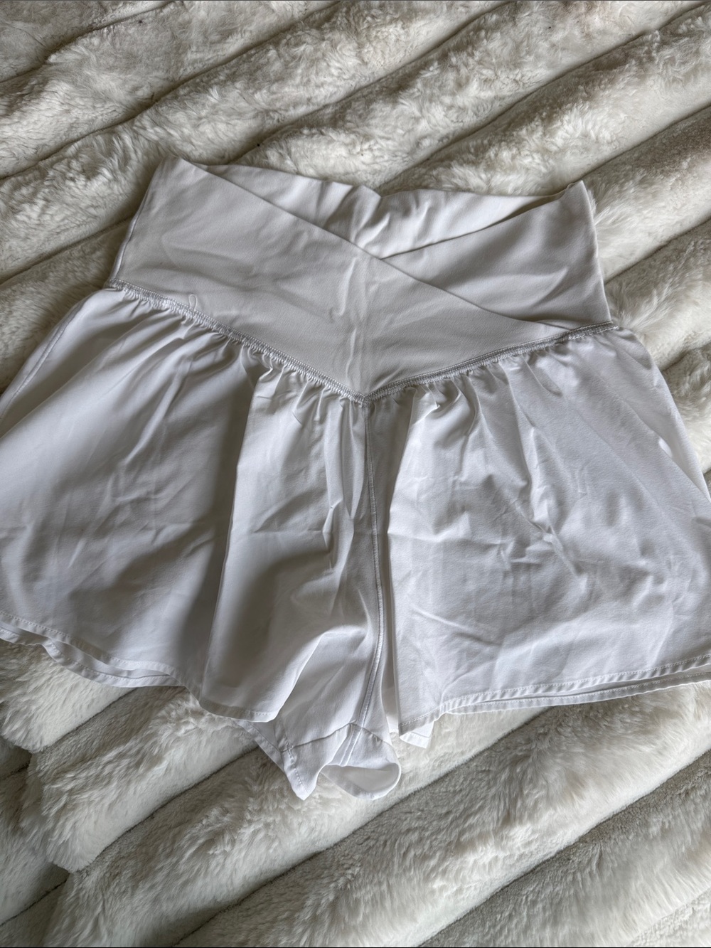aerie white Active Shorts with Inner Liner